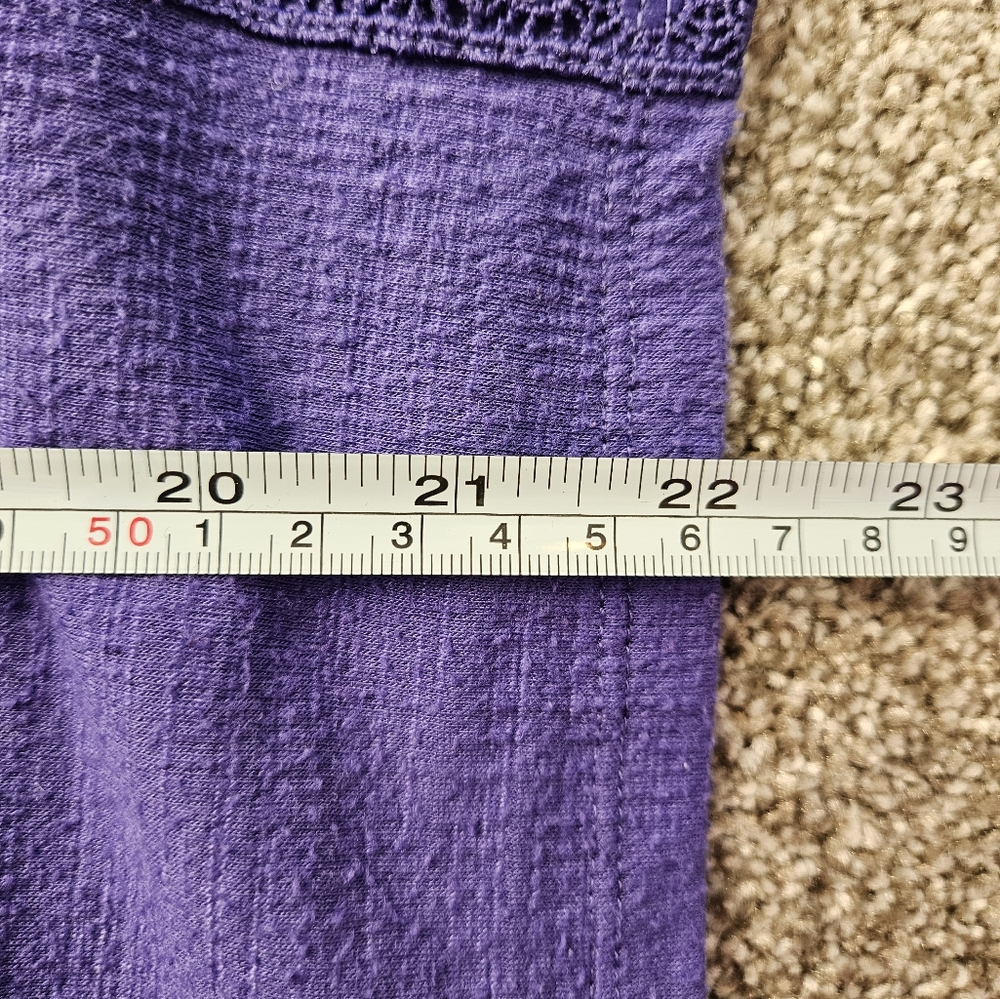 Ricki's Purple Cap Sleeve Top with crochet accent Small - Picture 7 of 10